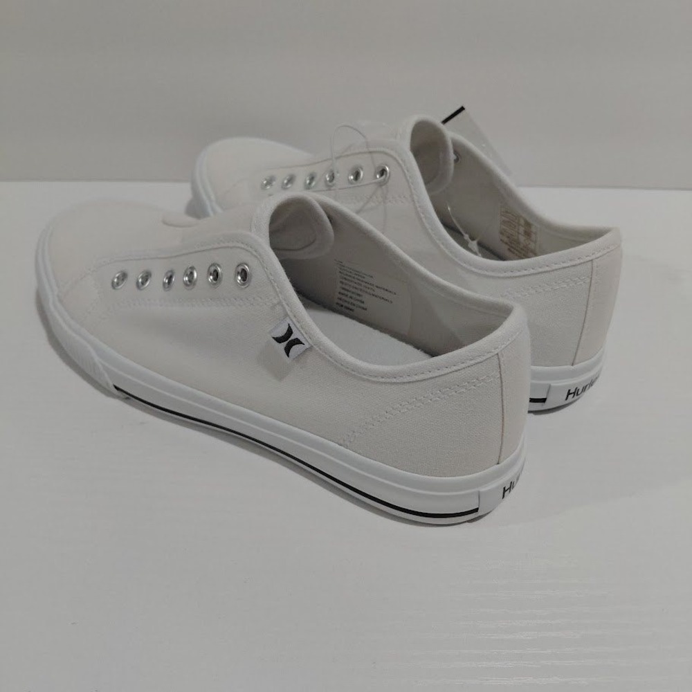 Hurley Chloe Womens White Slip On Canvas Sneakers Shoes Laceless 6.5M NEW - Picture 5 of 12